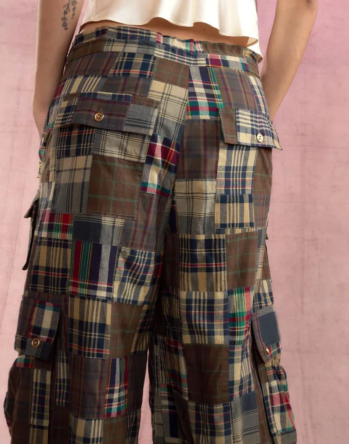 Women Cynthia Rowley Bottoms Madrid Madras Cargo Pants Plaid Women Cynthia Rowley Bottoms Madrid Madras Cargo Pants Plaid