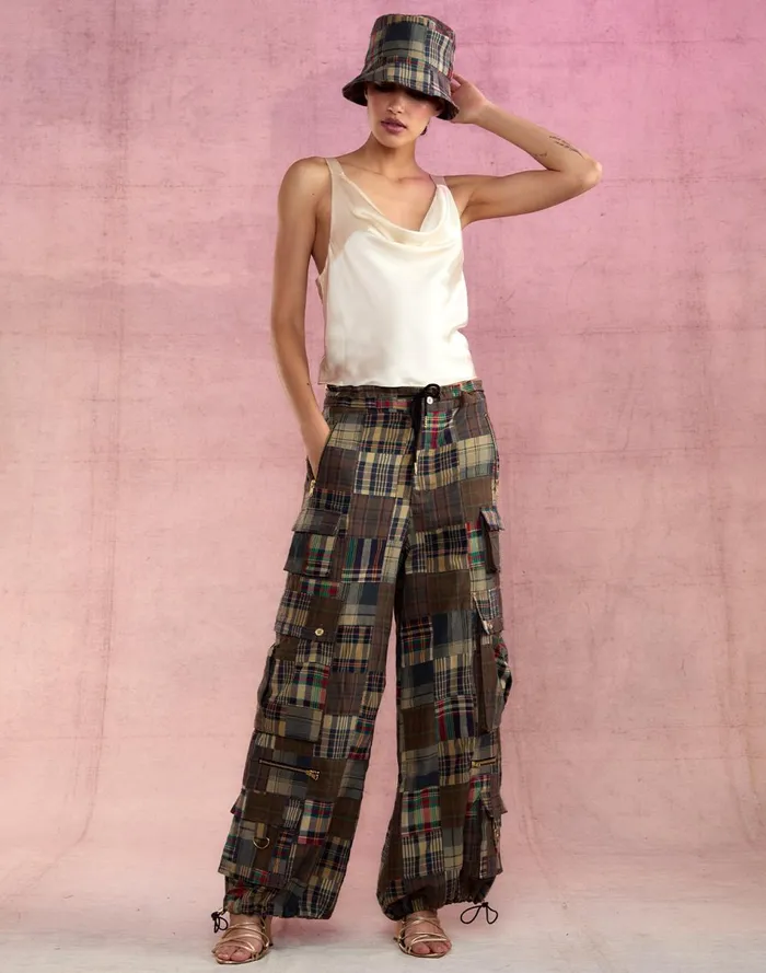 Women Cynthia Rowley Bottoms Madrid Madras Cargo Pants Plaid Women Cynthia Rowley Bottoms Madrid Madras Cargo Pants Plaid