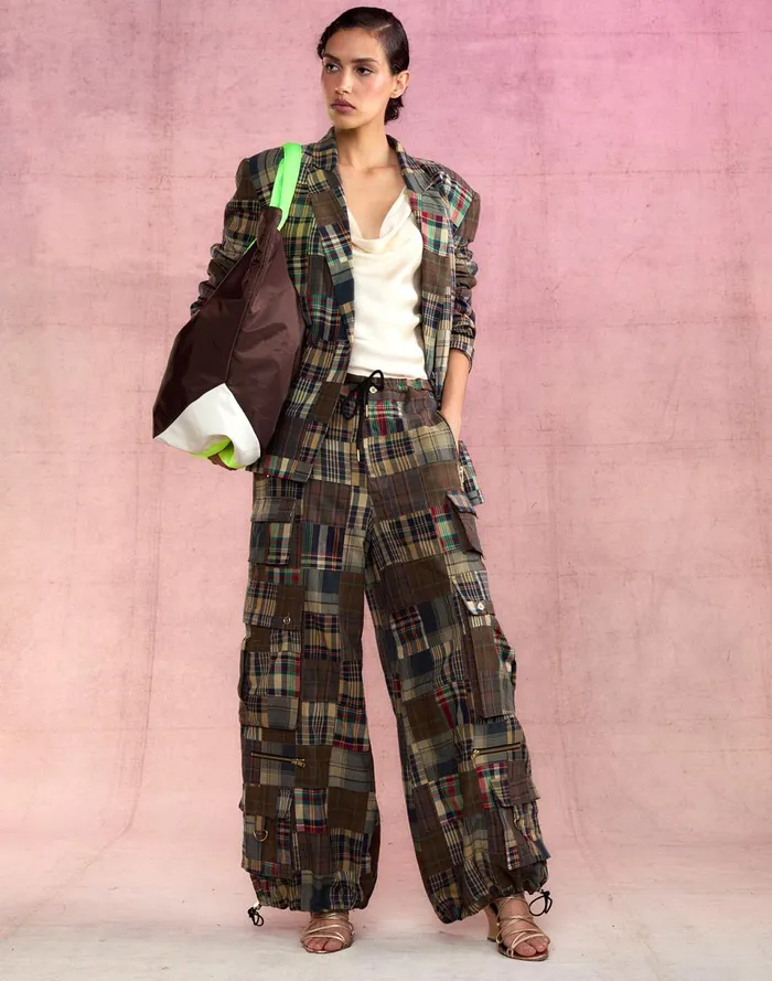 Women Cynthia Rowley Bottoms Madrid Madras Cargo Pants Plaid Women Cynthia Rowley Bottoms Madrid Madras Cargo Pants Plaid