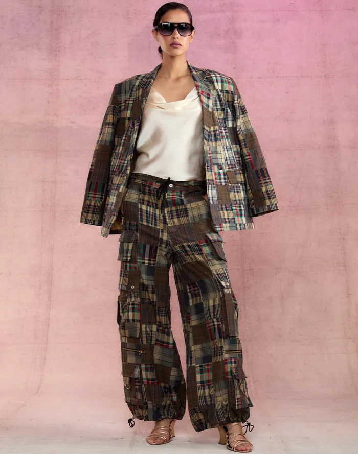 Women Cynthia Rowley Bottoms Madrid Madras Cargo Pants Plaid Women Cynthia Rowley Bottoms Madrid Madras Cargo Pants Plaid