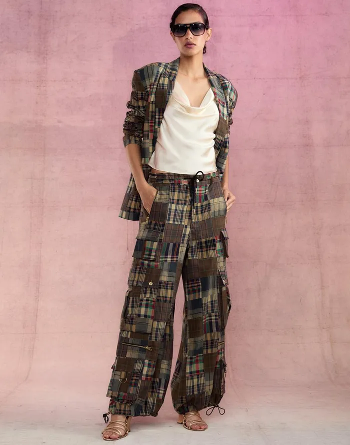 Women Cynthia Rowley Bottoms Madrid Madras Cargo Pants Plaid Women Cynthia Rowley Bottoms Madrid Madras Cargo Pants Plaid