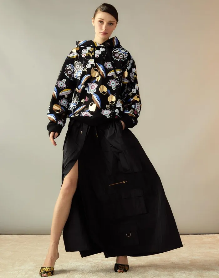 Women Cynthia Rowley Bottoms Taffeta Cargo Skirt Black Women Cynthia Rowley Bottoms Taffeta Cargo Skirt Black