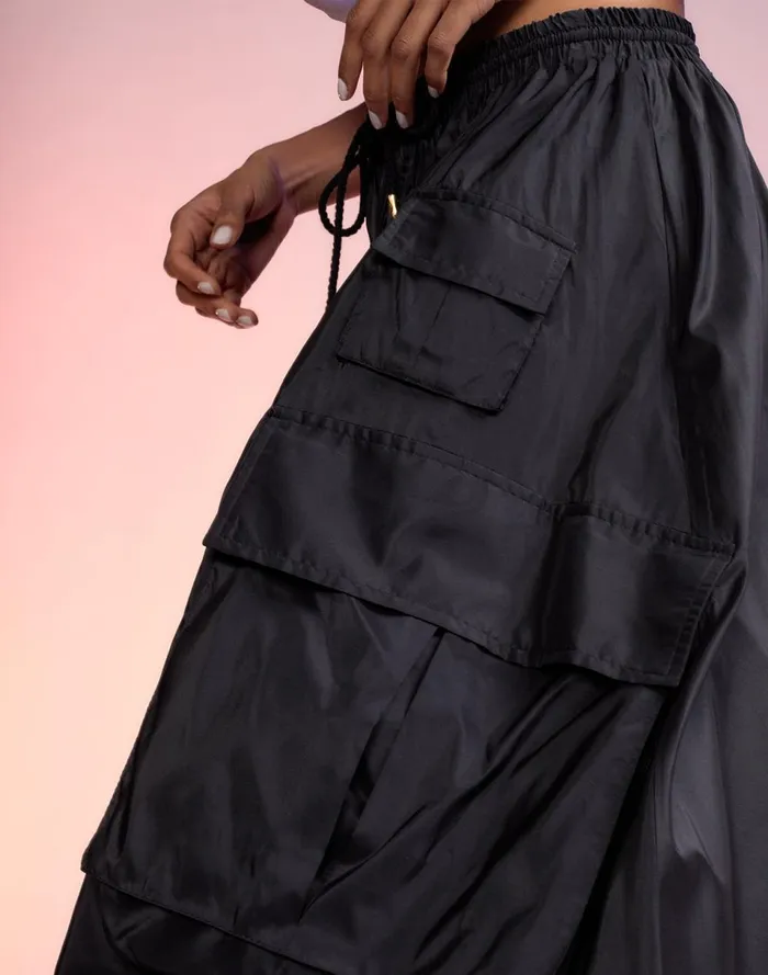 Women Cynthia Rowley Bottoms Taffeta Cargo Skirt Black Women Cynthia Rowley Bottoms Taffeta Cargo Skirt Black