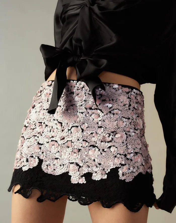 Women Cynthia Rowley Bottoms The Cosmo Sequin Skirt Black Women Cynthia Rowley Bottoms The Cosmo Sequin Skirt Black