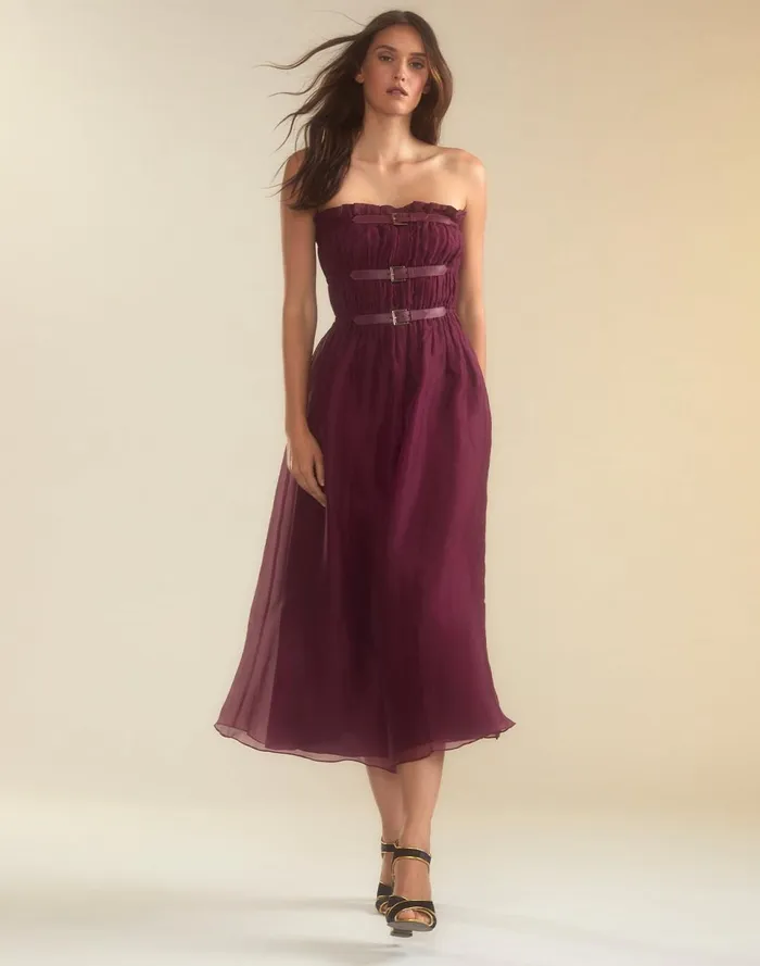 Women Cynthia Rowley Dresses Buckle Up Silk Organza Dress Brgdy Women Cynthia Rowley Dresses Buckle Up Silk Organza Dress Brgdy