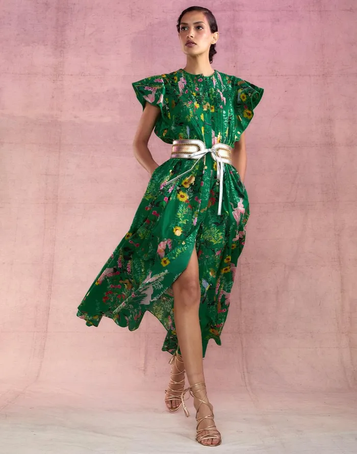 Women Cynthia Rowley Dresses Malta Kaftan Grnfl Women Cynthia Rowley Dresses Malta Kaftan Grnfl