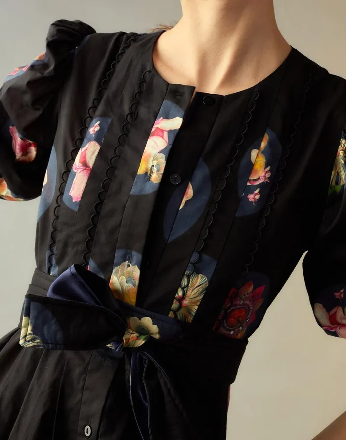 Women Cynthia Rowley Dresses Moonlit Fleur Voile Dress Blkfl Women Cynthia Rowley Dresses Moonlit Fleur Voile Dress Blkfl