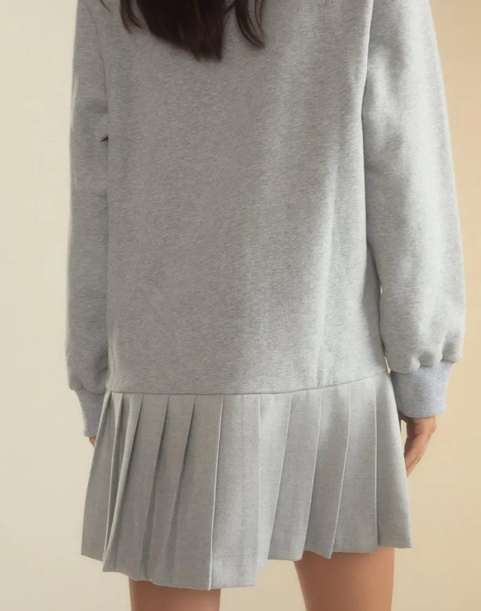 Women Cynthia Rowley Dresses Preston Pleated Sweatshirt Dress Hgrey