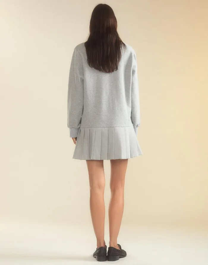 Women Cynthia Rowley Dresses Preston Pleated Sweatshirt Dress Hgrey