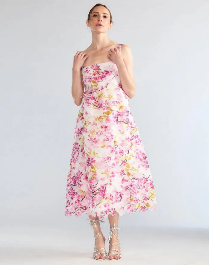 Women Cynthia Rowley Dresses Scalloped Petal Midi Dress White Women Cynthia Rowley Dresses Scalloped Petal Midi Dress White