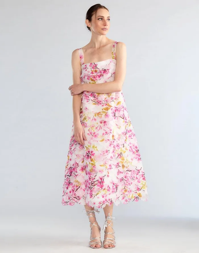 Women Cynthia Rowley Dresses Scalloped Petal Midi Dress White Women Cynthia Rowley Dresses Scalloped Petal Midi Dress White