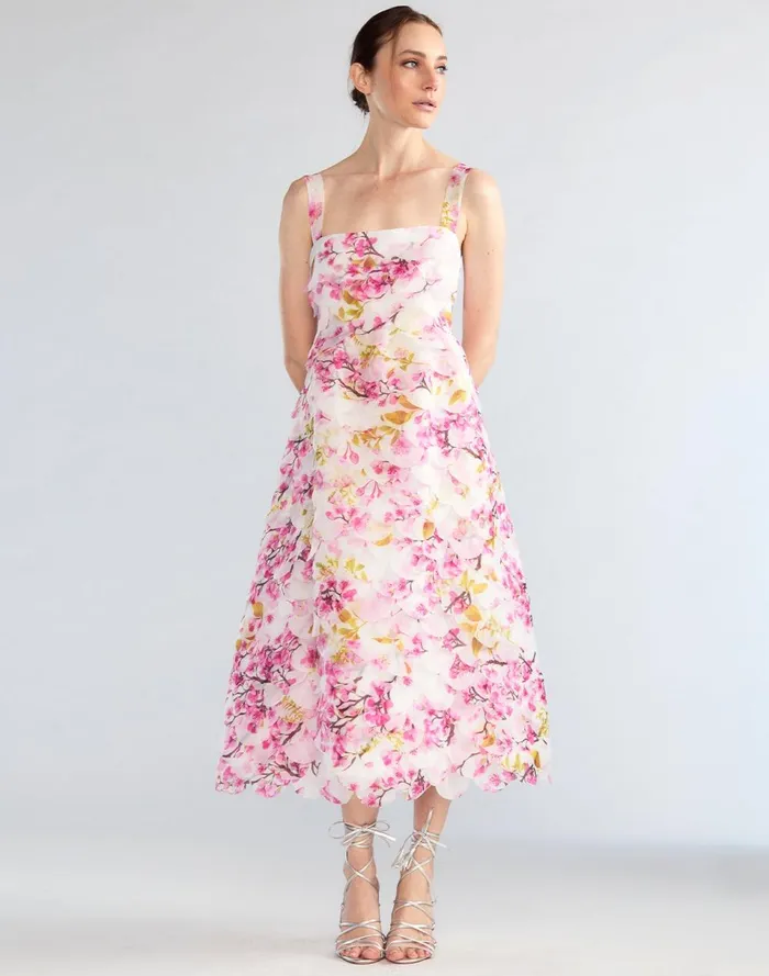 Women Cynthia Rowley Dresses Scalloped Petal Midi Dress White Women Cynthia Rowley Dresses Scalloped Petal Midi Dress White