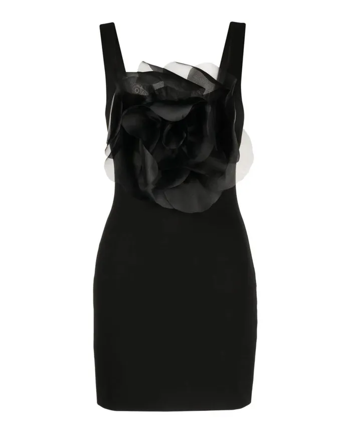 Women Cynthia Rowley Dresses Sofia Organza Flower Dress Black Women Cynthia Rowley Dresses Sofia Organza Flower Dress Black