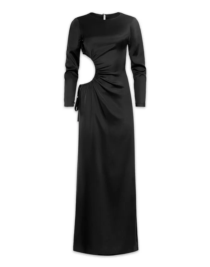 Women Cynthia Rowley Dresses Striking Silk Dress Black Women Cynthia Rowley Dresses Striking Silk Dress Black