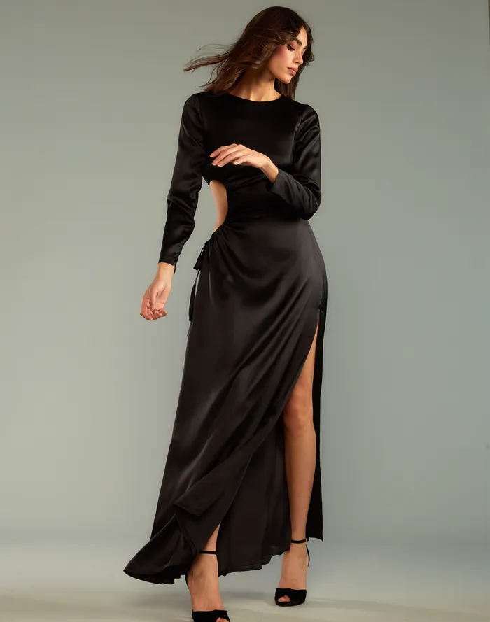 Women Cynthia Rowley Dresses Striking Silk Dress Black Women Cynthia Rowley Dresses Striking Silk Dress Black