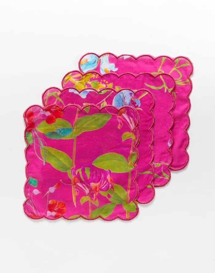 Women Cynthia Rowley Home Scallop Embroidered Edge Cocktail Napkin Pnkfl