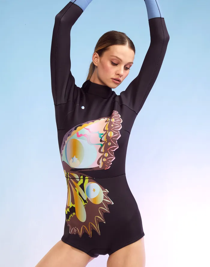 Women Cynthia Rowley Swim Butterfly Wetsuit Black