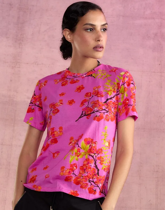 Women Cynthia Rowley Tops Bloom Tee Pnkchr