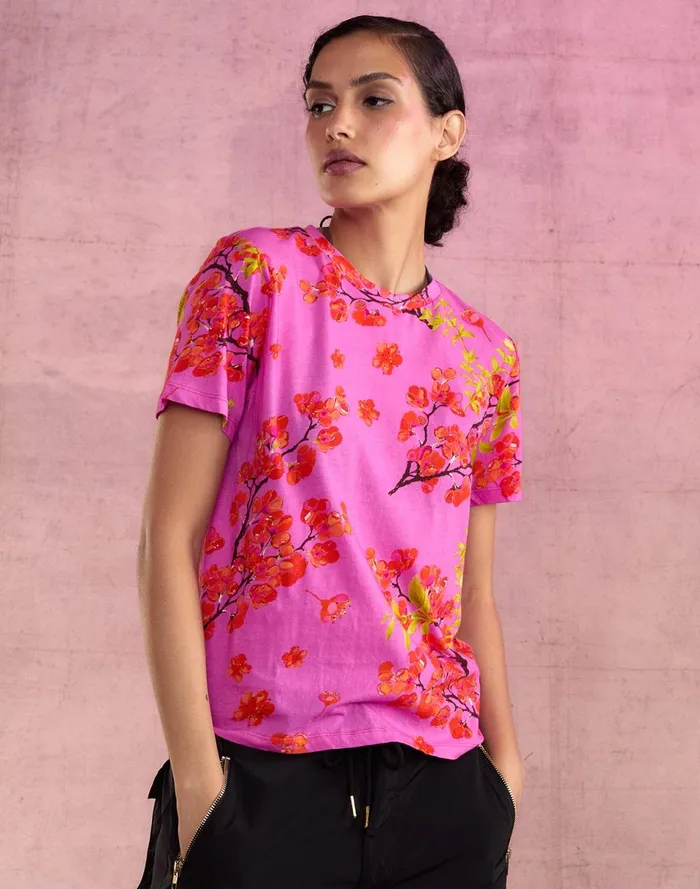 Women Cynthia Rowley Tops Bloom Tee Pnkchr