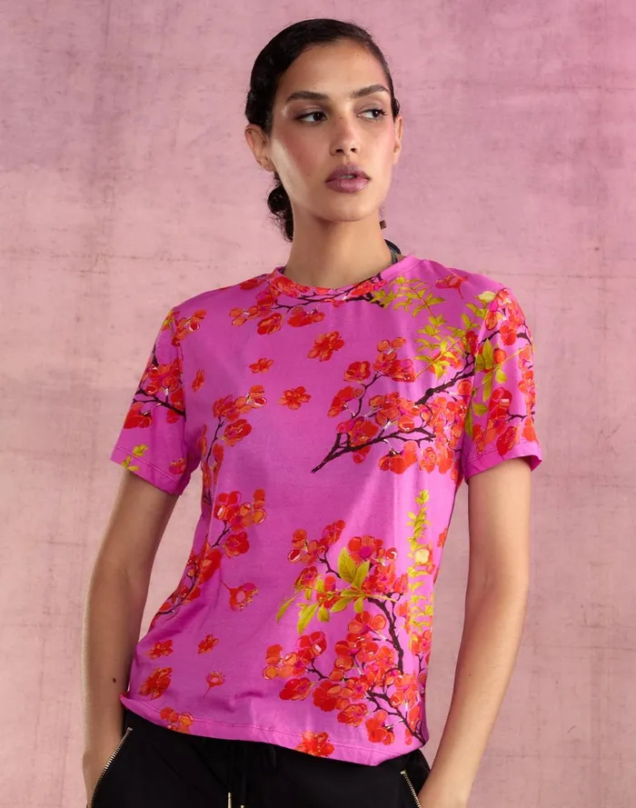 Women Cynthia Rowley Tops Bloom Tee Pnkchr