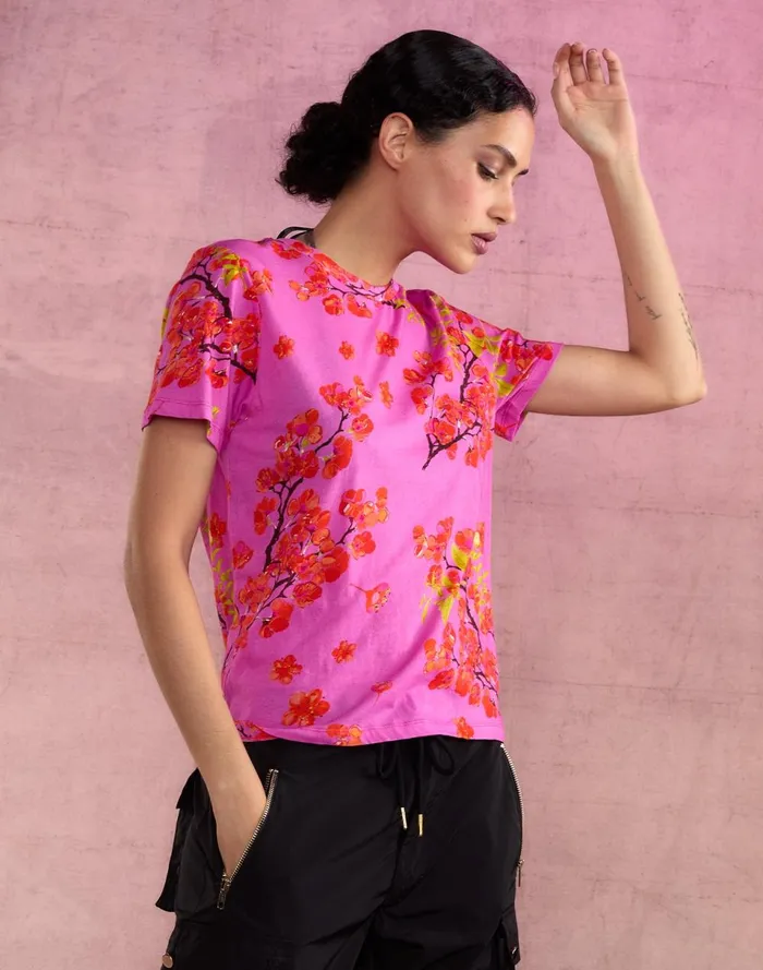 Women Cynthia Rowley Tops Bloom Tee Pnkchr