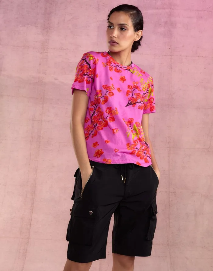 Women Cynthia Rowley Tops Bloom Tee Pnkchr