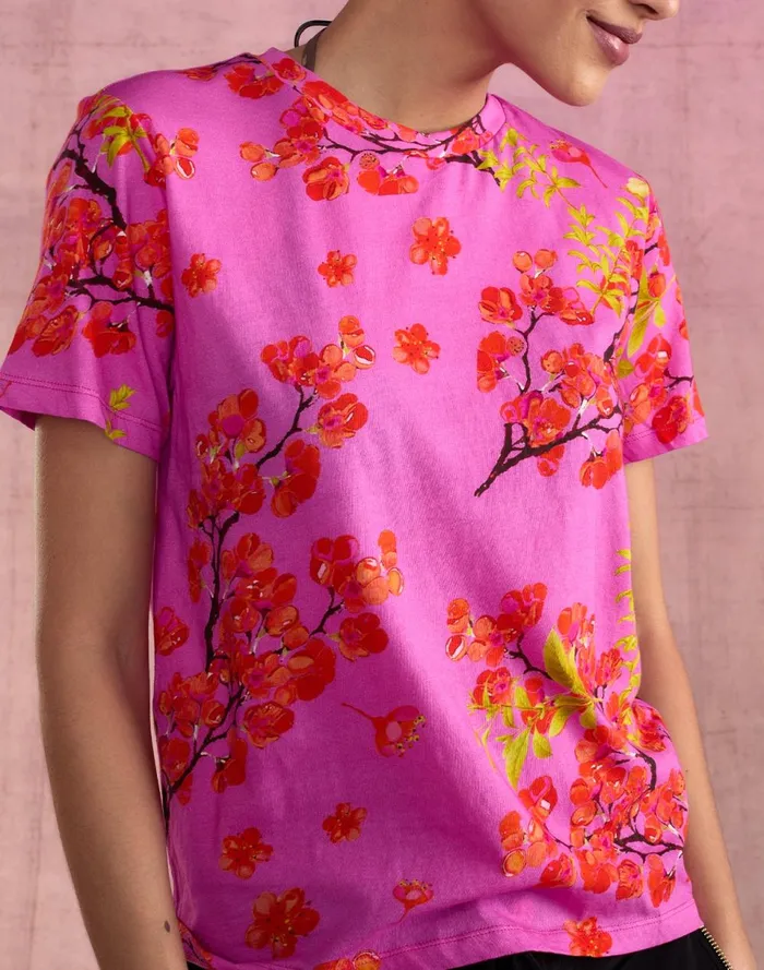 Women Cynthia Rowley Tops Bloom Tee Pnkchr