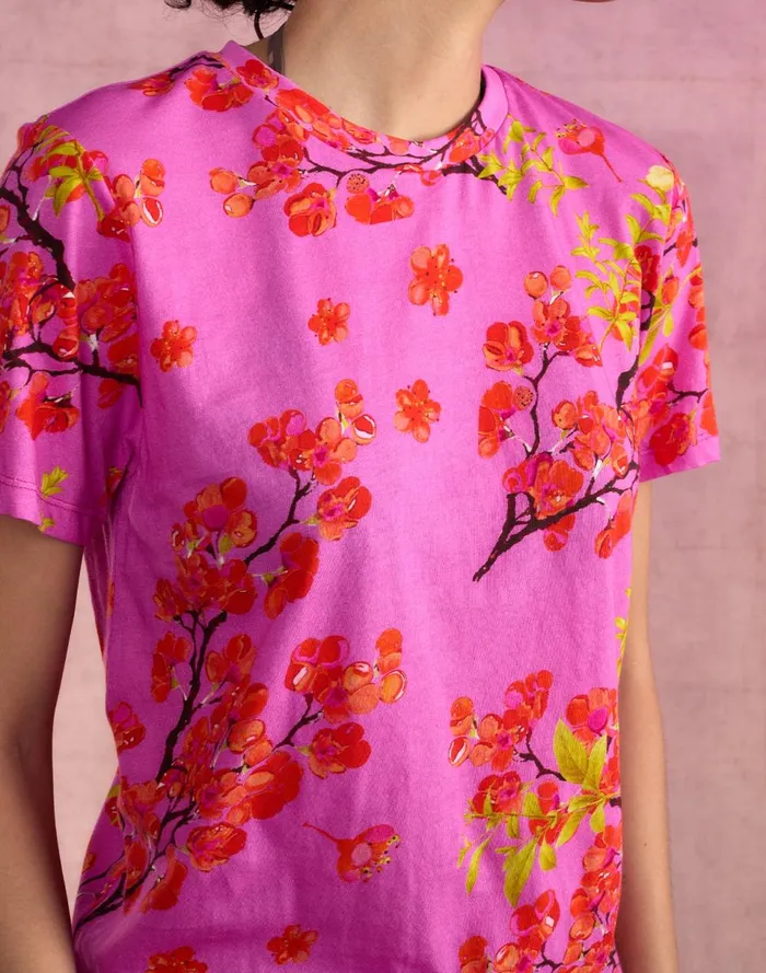 Women Cynthia Rowley Tops Bloom Tee Pnkchr