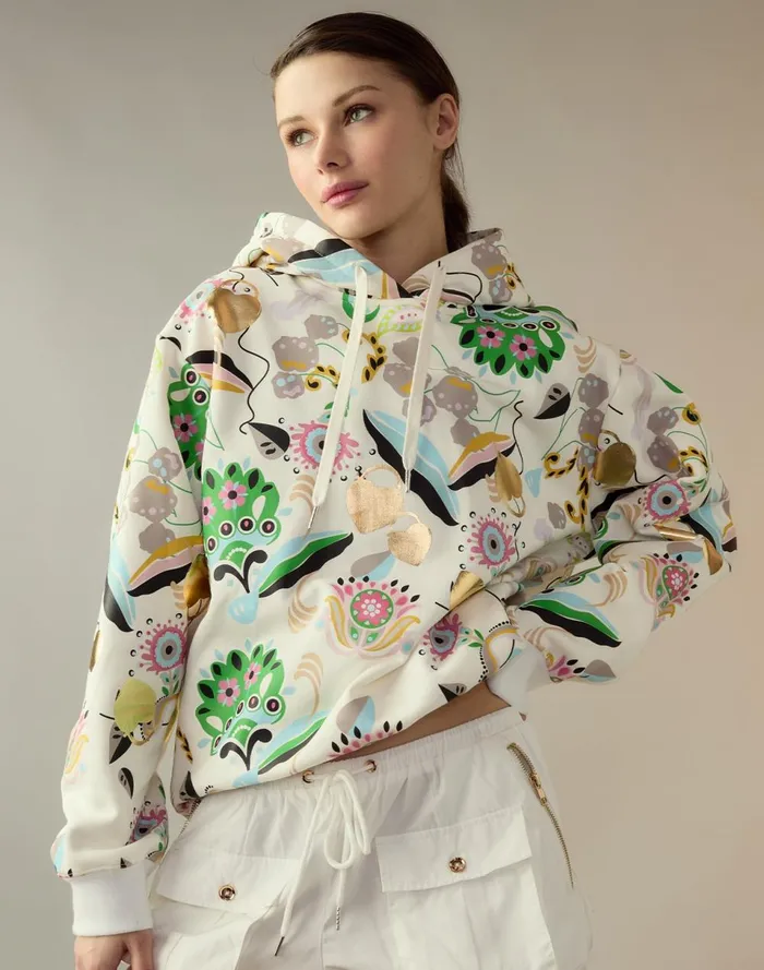 Women Cynthia Rowley Tops Gilded Garden Sweatshirt Whtml