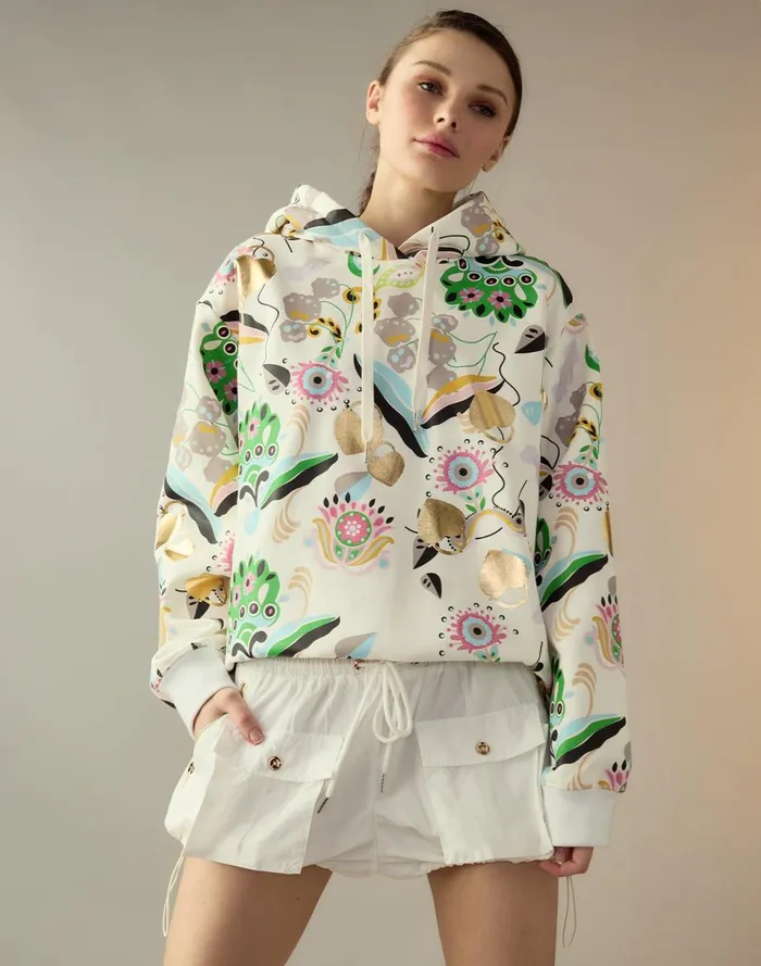 Women Cynthia Rowley Tops Gilded Garden Sweatshirt Whtml Women Cynthia Rowley Tops Gilded Garden Sweatshirt Whtml