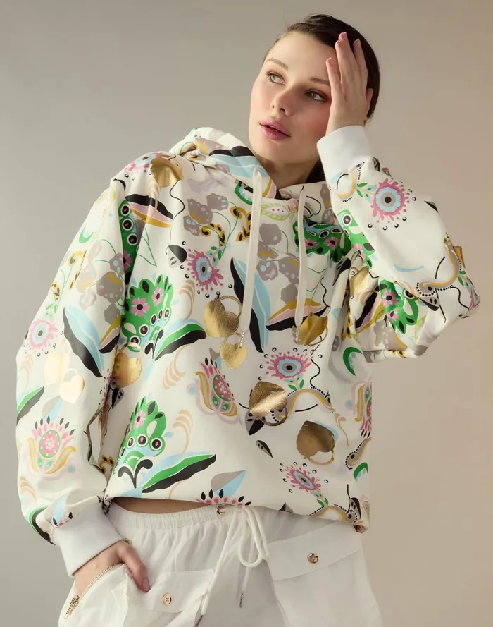 Women Cynthia Rowley Tops Gilded Garden Sweatshirt Whtml Women Cynthia Rowley Tops Gilded Garden Sweatshirt Whtml