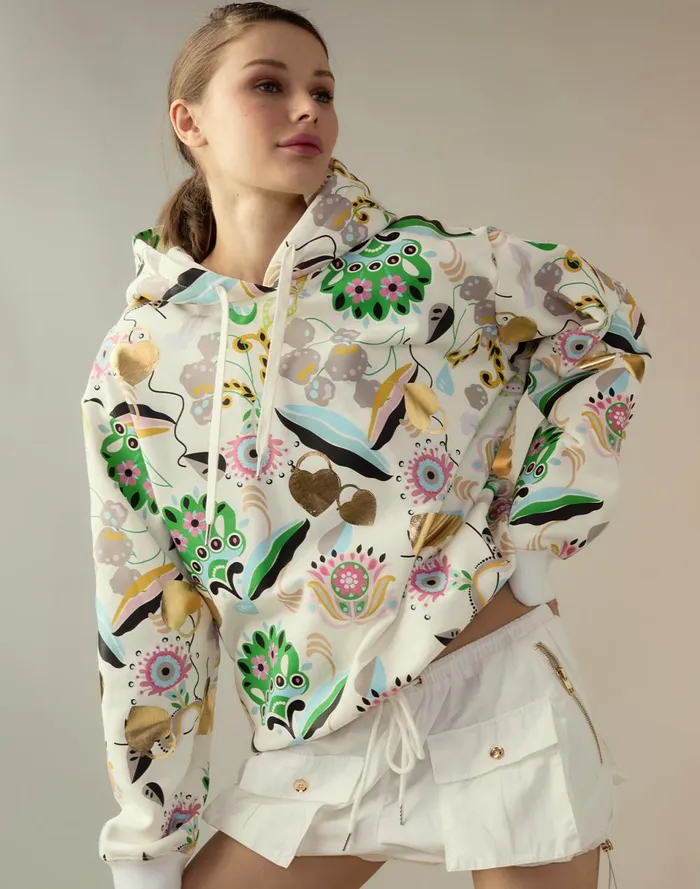 Women Cynthia Rowley Tops Gilded Garden Sweatshirt Whtml Women Cynthia Rowley Tops Gilded Garden Sweatshirt Whtml