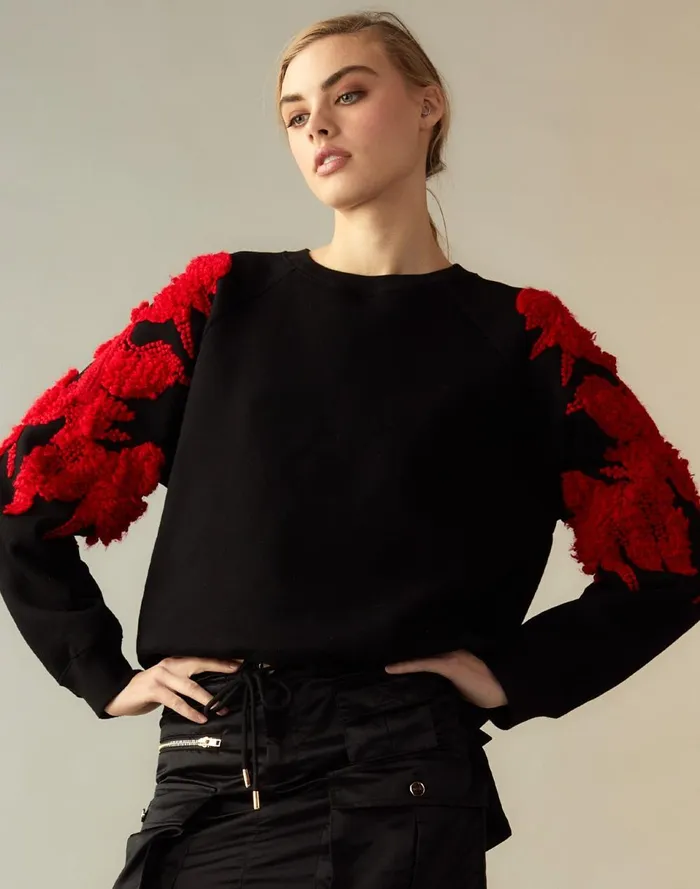 Women Cynthia Rowley Tops Jasper Crewneck Black