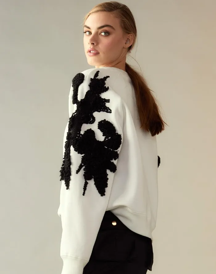 Women Cynthia Rowley Tops Jasper Crewneck White Women Cynthia Rowley Tops Jasper Crewneck White