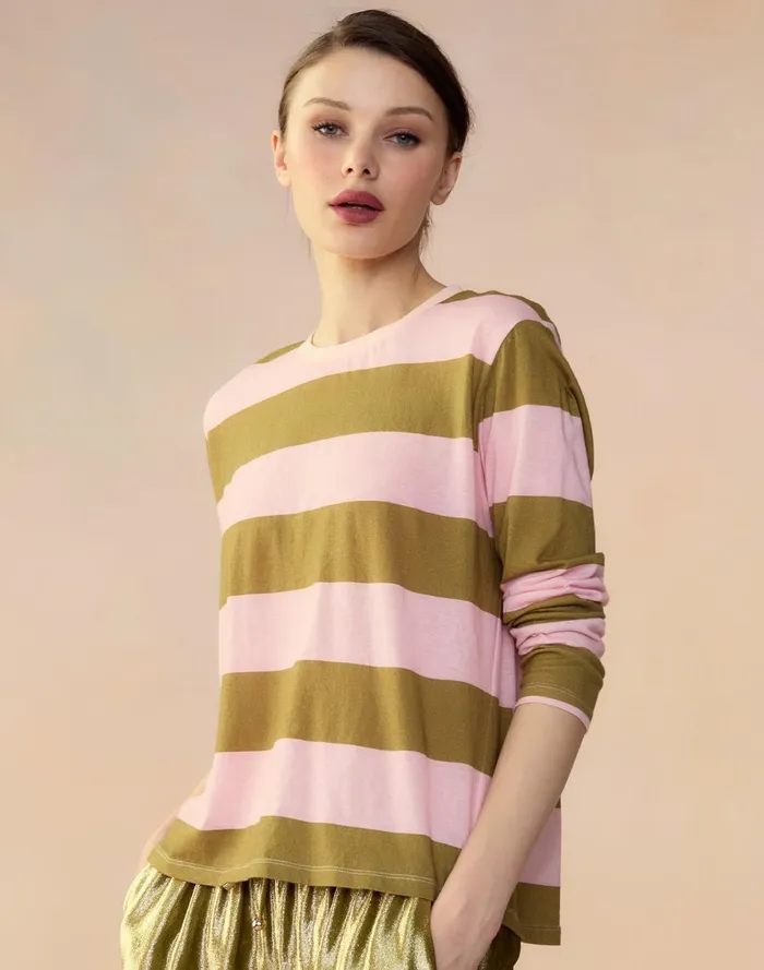 Women Cynthia Rowley Tops Long Sleeve Everyday Tee Grnpk