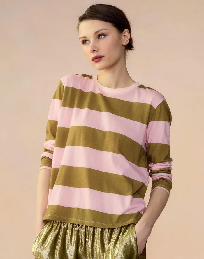 Women Cynthia Rowley Tops Long Sleeve Everyday Tee Grnpk