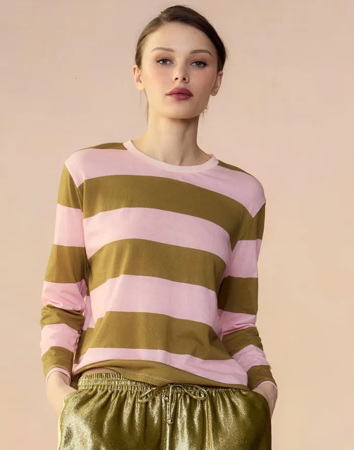 Women Cynthia Rowley Tops Long Sleeve Everyday Tee Grnpk