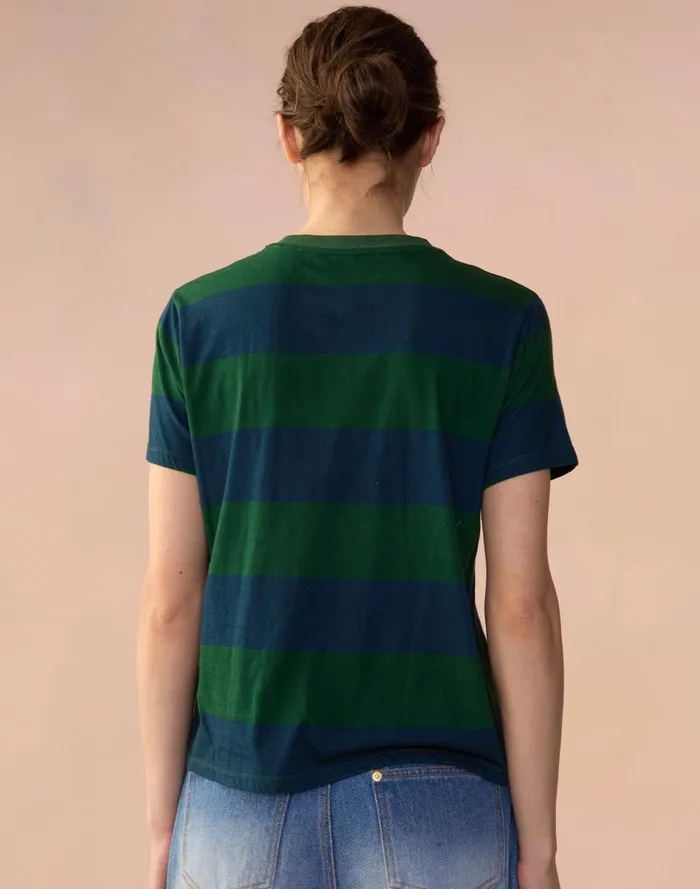 Women Cynthia Rowley Tops Striped Tee Grnvy Women Cynthia Rowley Tops Striped Tee Grnvy