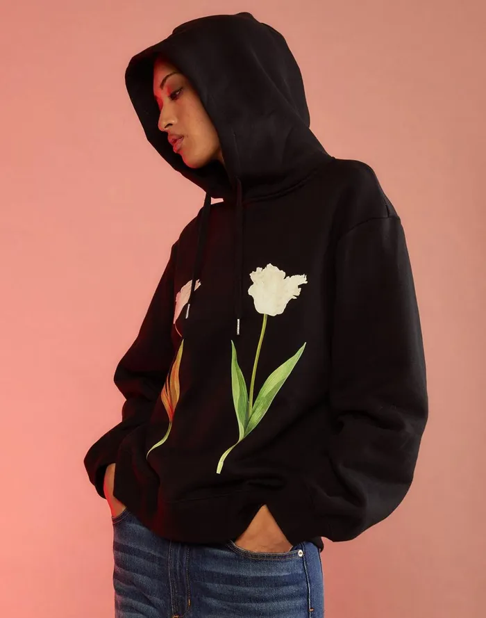 Women Cynthia Rowley Tops Tulip Hoodie Black