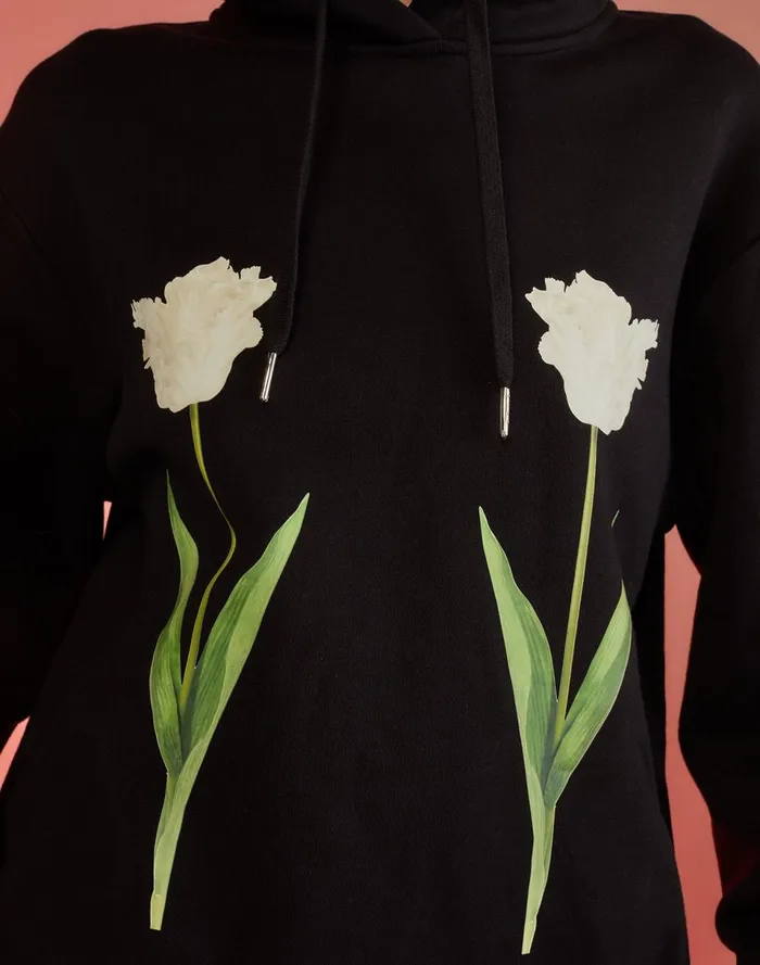 Women Cynthia Rowley Tops Tulip Hoodie Black