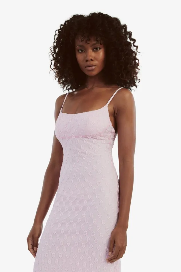 Women Day To Night Dresses Bardot Adoni Mesh Midi Dress In Soft Pink Soft Pink