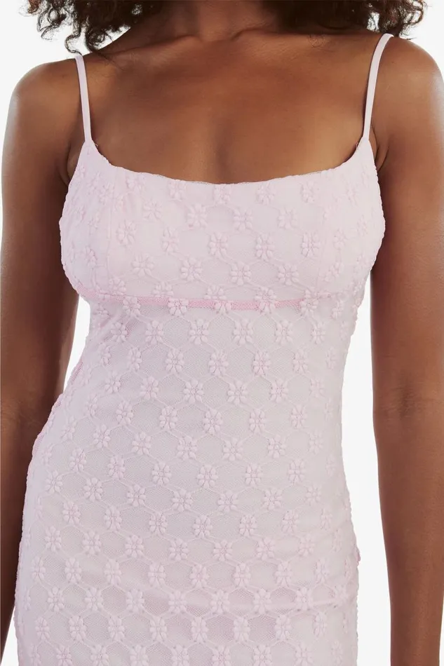 Women Day To Night Dresses Bardot Adoni Mesh Midi Dress In Soft Pink Soft Pink