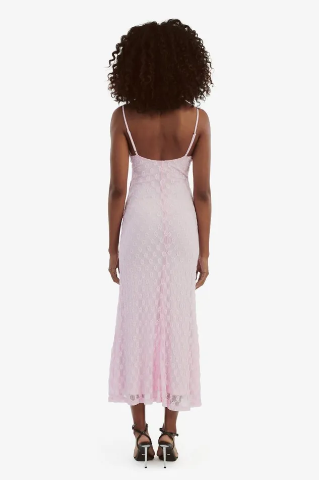 Women Day To Night Dresses Bardot Adoni Mesh Midi Dress In Soft Pink Soft Pink