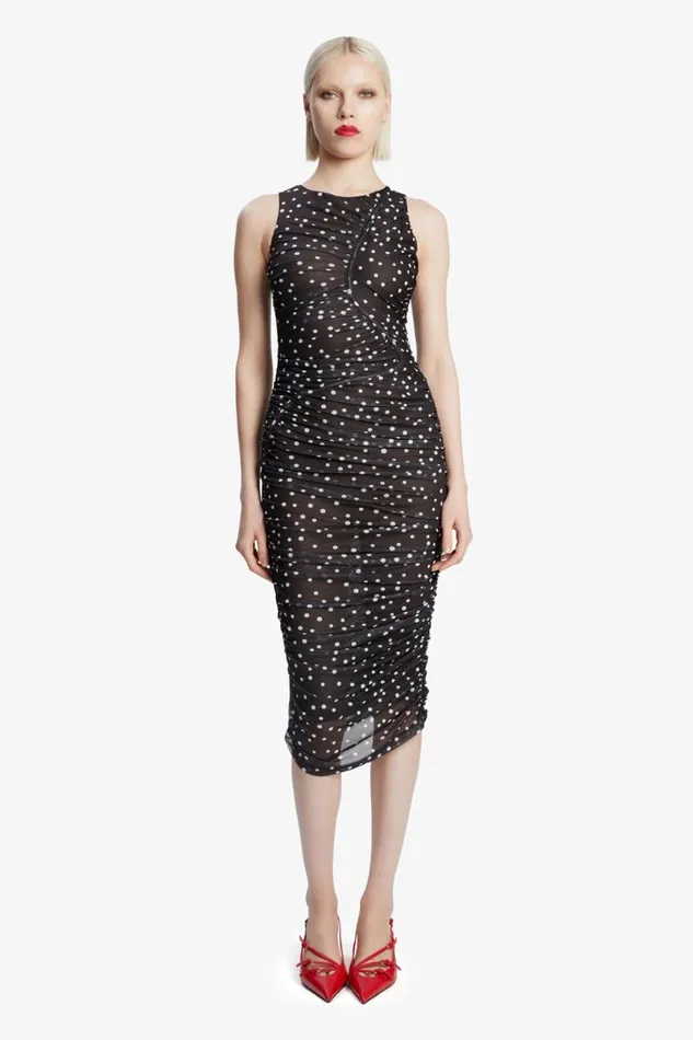 Women Day To Night Dresses Bardot Felicia Spot Mesh Midi Dress In Black Spot Black Spot Women Day To Night Dresses Bardot Felicia Spot Mesh Midi Dress In Black Spot Black Spot