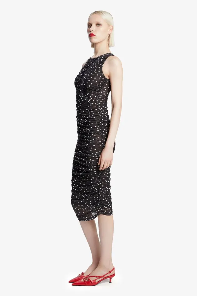 Women Day To Night Dresses Bardot Felicia Spot Mesh Midi Dress In Black Spot Black Spot Women Day To Night Dresses Bardot Felicia Spot Mesh Midi Dress In Black Spot Black Spot