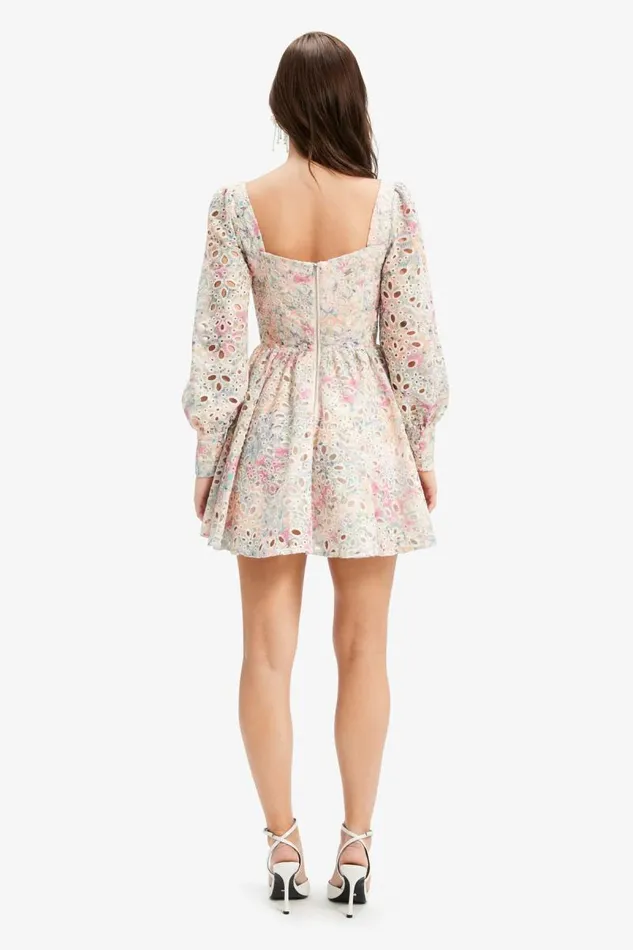 Women Day To Night Dresses Bardot Lila Flounce Broderie Dress In Pastel Floral Pastel Floral Women Day To Night Dresses Bardot Lila Flounce Broderie Dress In Pastel Floral Pastel Floral