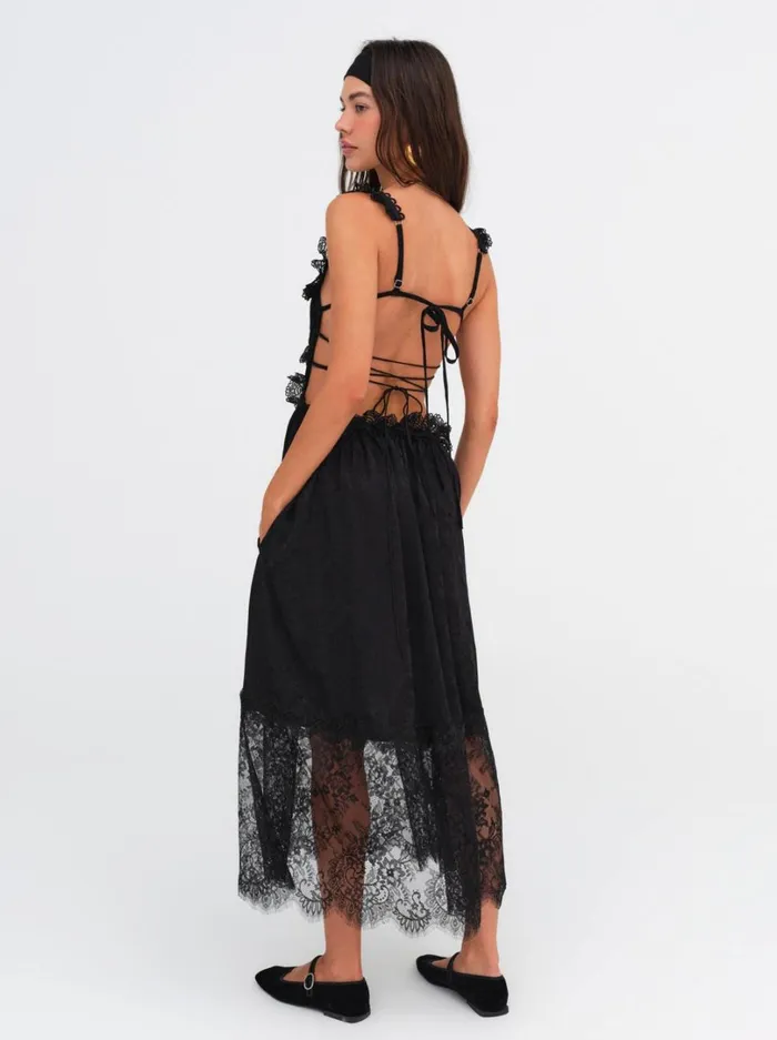 Women Deane Midi Dress Black For Love and Lemons Dresses