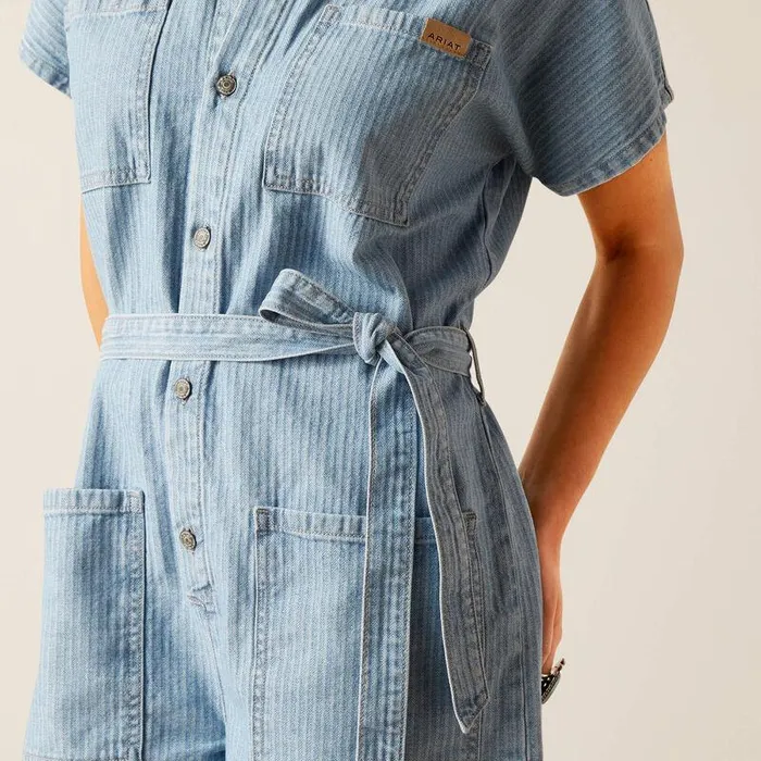 Women Denim Ariat Herringbone Romper Virginia