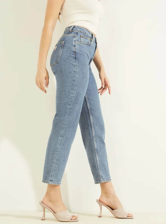 Women Denim GUESS Highrise Straight Leg Mom Denim Jeans In Authentic Mid Wash Women Denim GUESS Highrise Straight Leg Mom Denim Jeans In Authentic Mid Wash