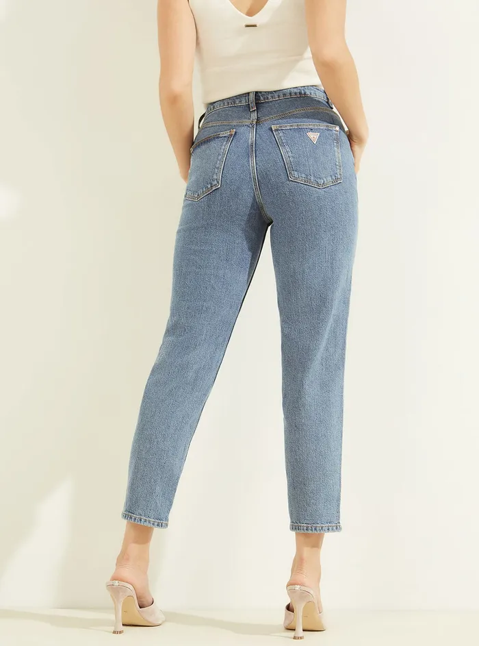 Women Denim GUESS Highrise Straight Leg Mom Denim Jeans In Authentic Mid Wash Women Denim GUESS Highrise Straight Leg Mom Denim Jeans In Authentic Mid Wash